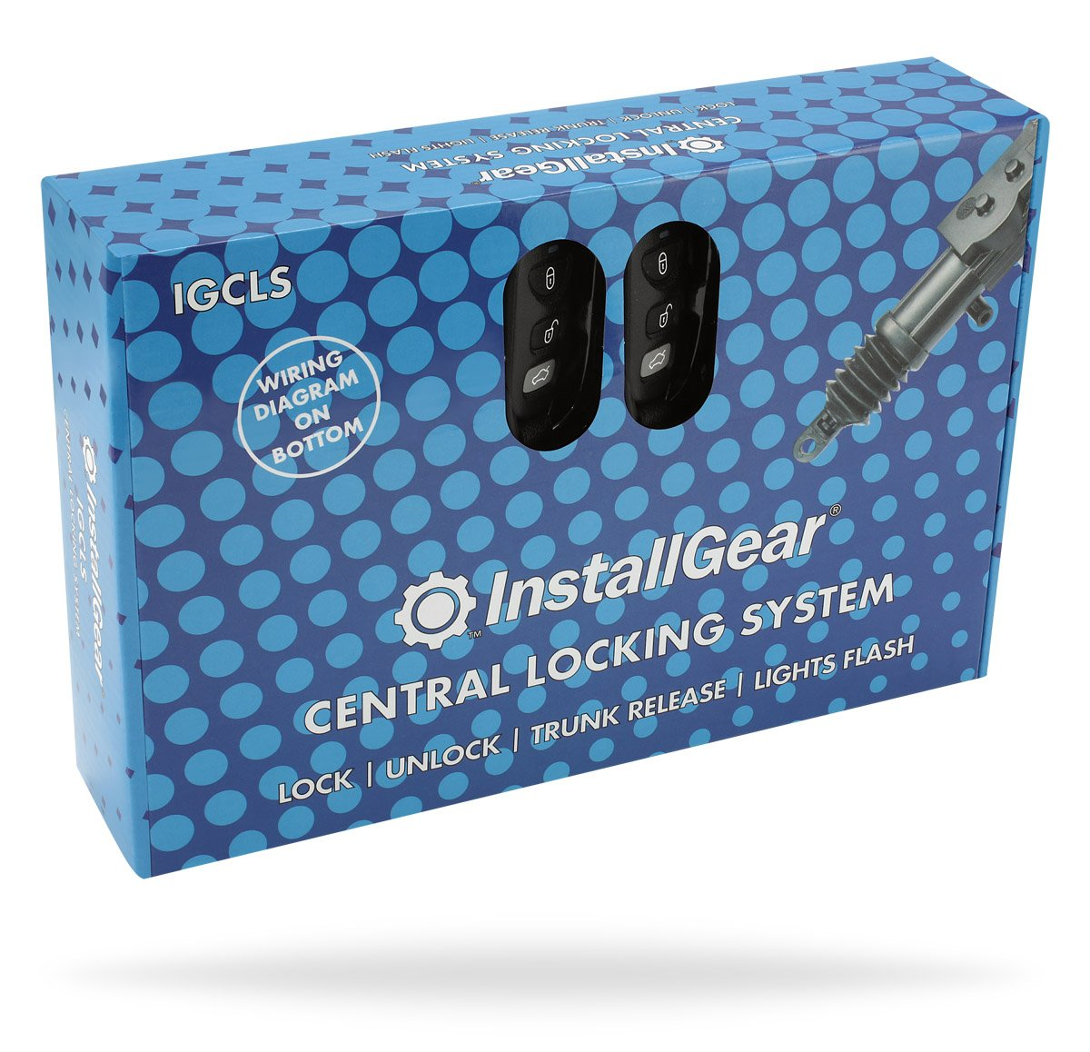 InstallGear Keyless Entry System with Two 4-Button Remotes & 4 Door Lock -
