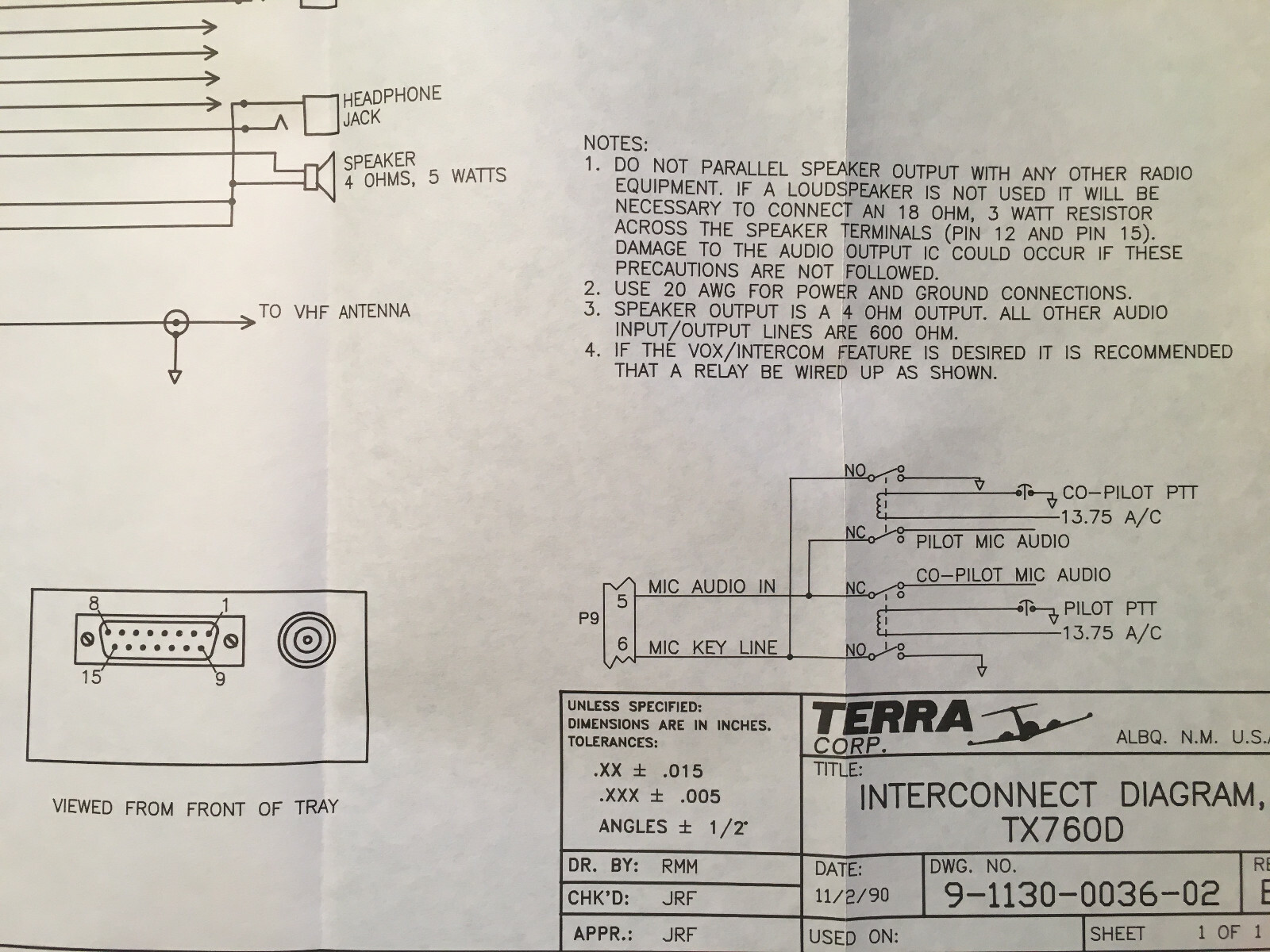 Terra 760D VHF Install manual