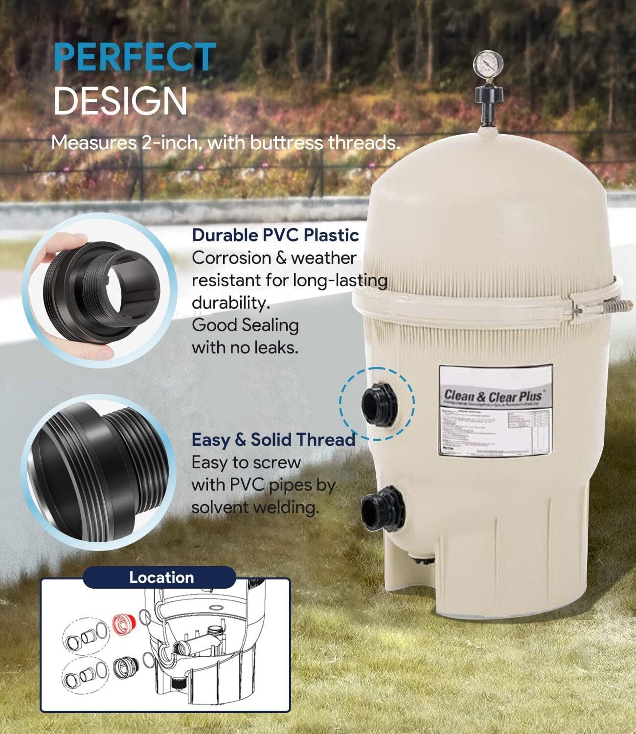 Replace Part for Pentair 2-Inch Bulkhead Replacement Pool and Spa Filter 194801
