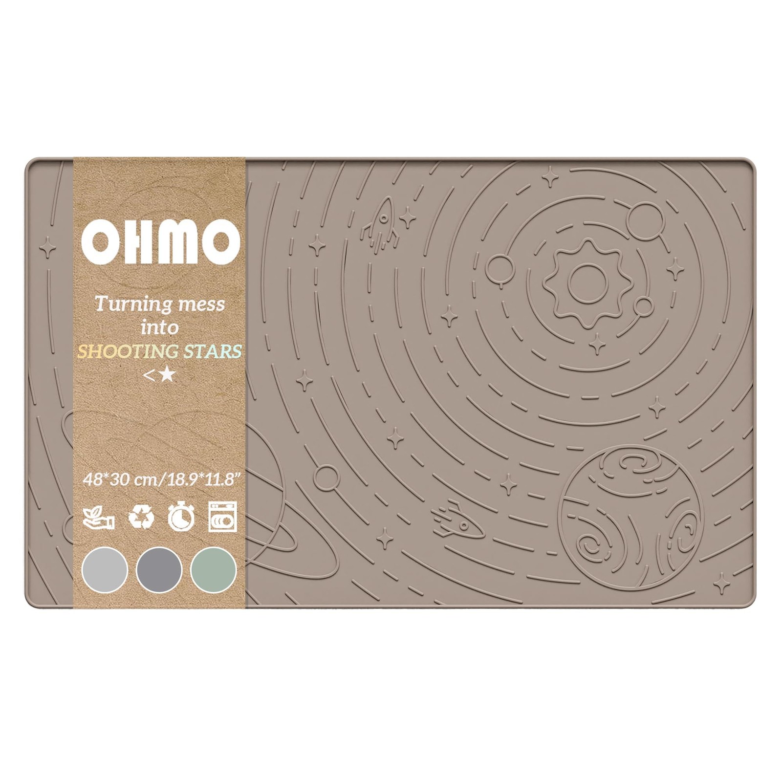Dog Food Mat, Silicone Waterproof Cat Food Mat, Non-Skid Spill Proof Pet Feed...