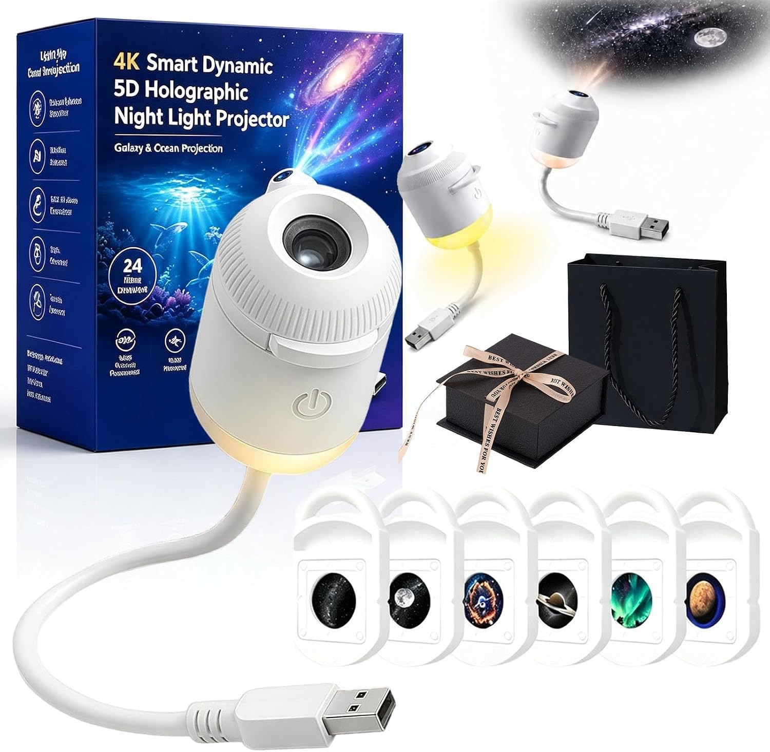 2026 New Plug and Play Hd Star Projector, 360° Adjustable Hd Smart Dynamic
