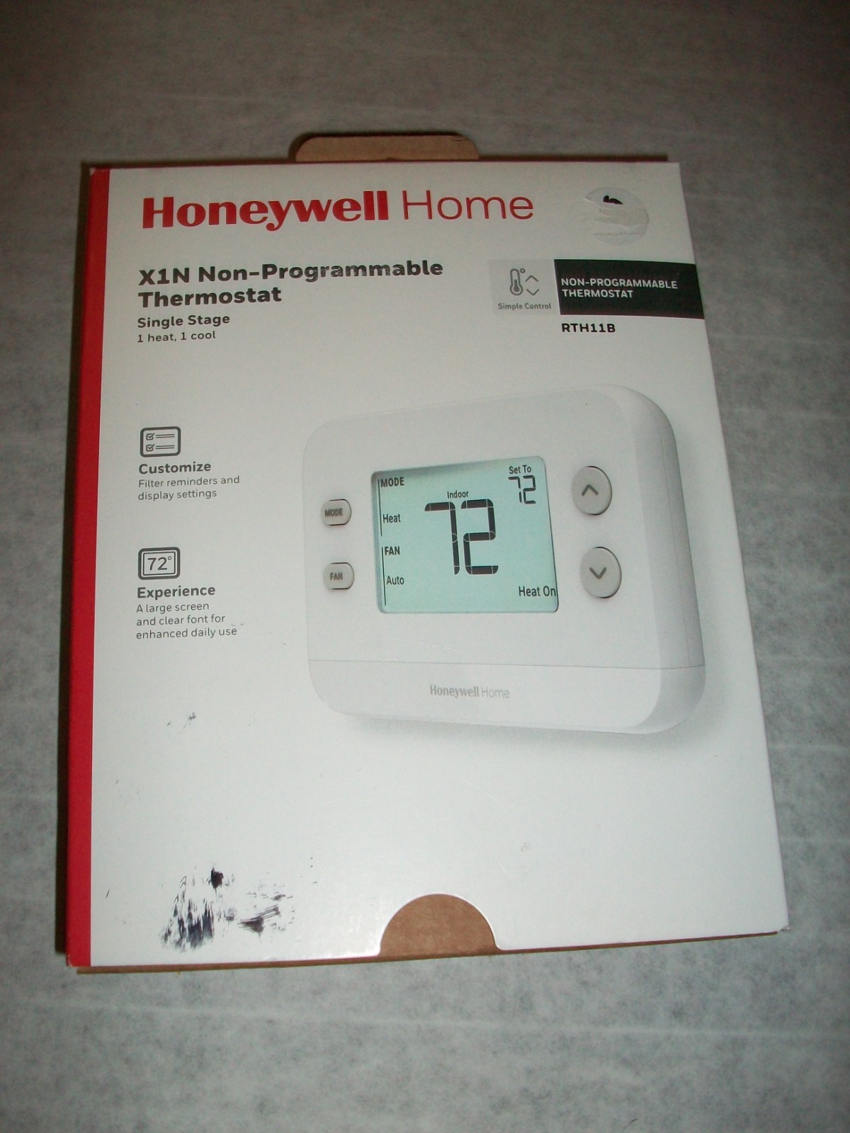 HONEYWELL HOME RTH11B NON-PROGRAMMABLE THERMOSTAT SINGLE STAGE. NEW.