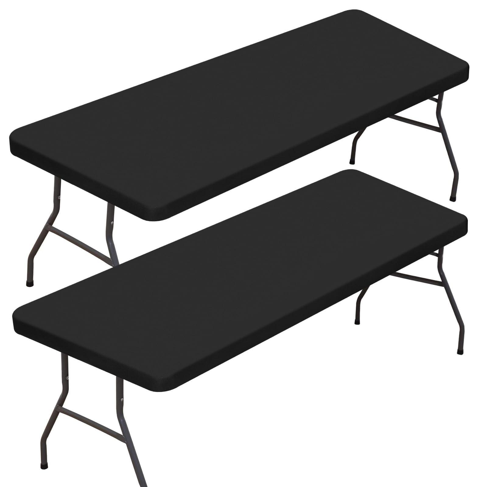 2 Pack Rectangle Fitted Table Covers for 6 Foot Tables – 30" x 72" Stretch