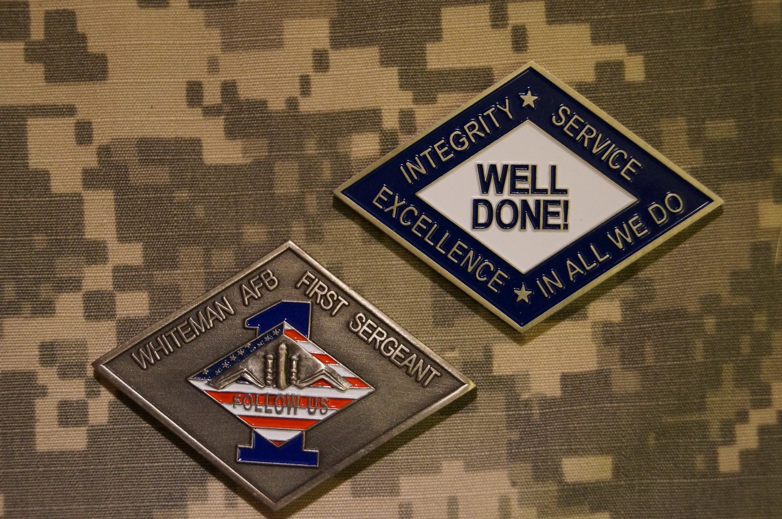 Challenge Coin US Air Force Whiteman AFB First Sergeant Follow Us Unique