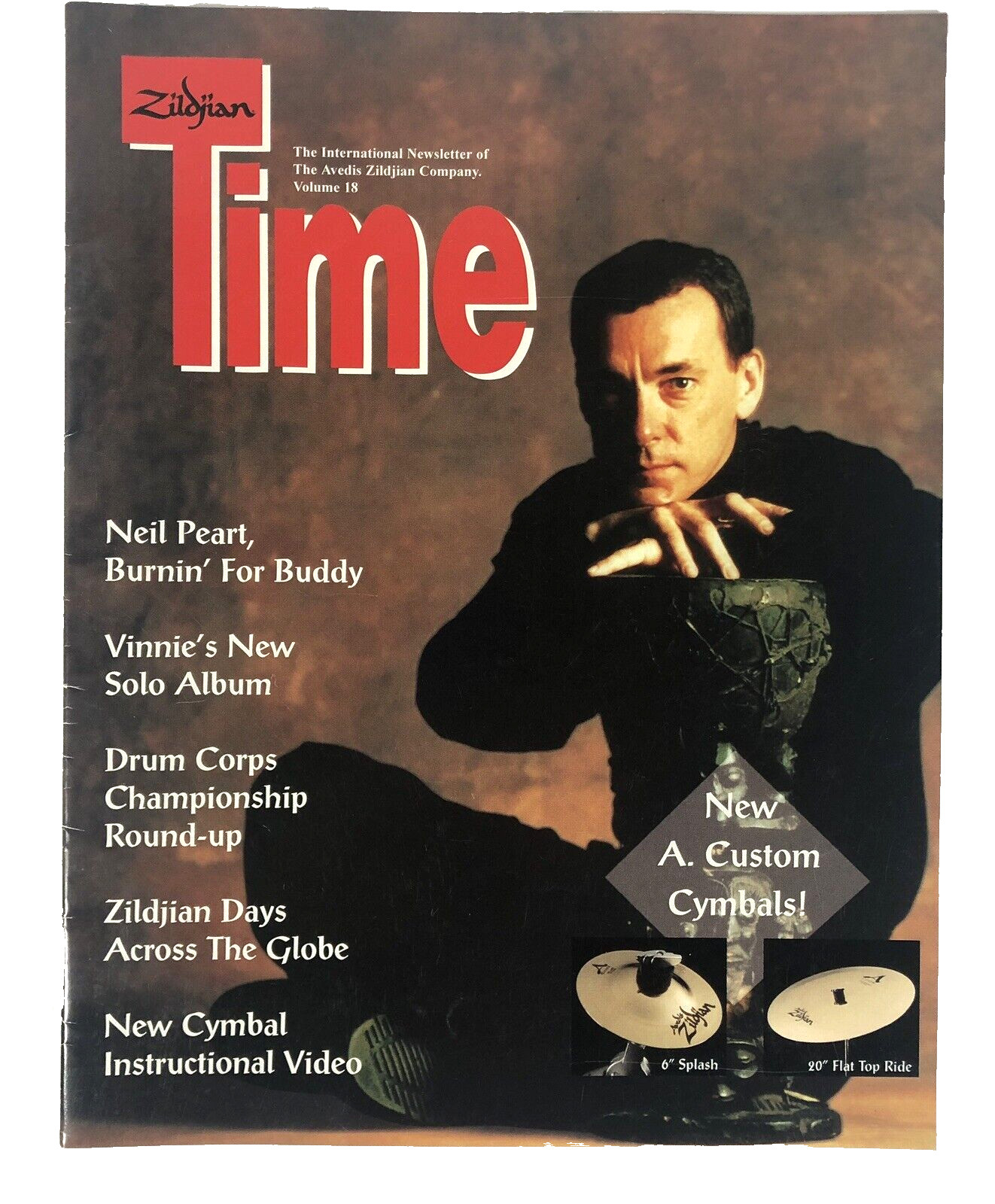 1995 Zildjian Z Cymbals Time Newsletter Magazine Vol. 18 Peart Colaiuta Drums