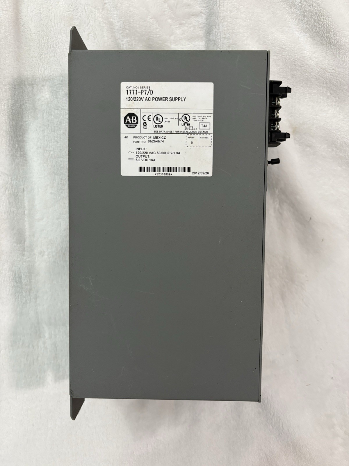 Allen-Bradley 1771-P7/D Plc5 Power Supply (barely Used)