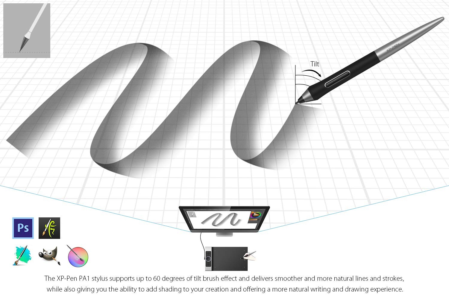 XPPen Deco Pro Compatible Battery-Free Graphics Stylus for Drawing Table