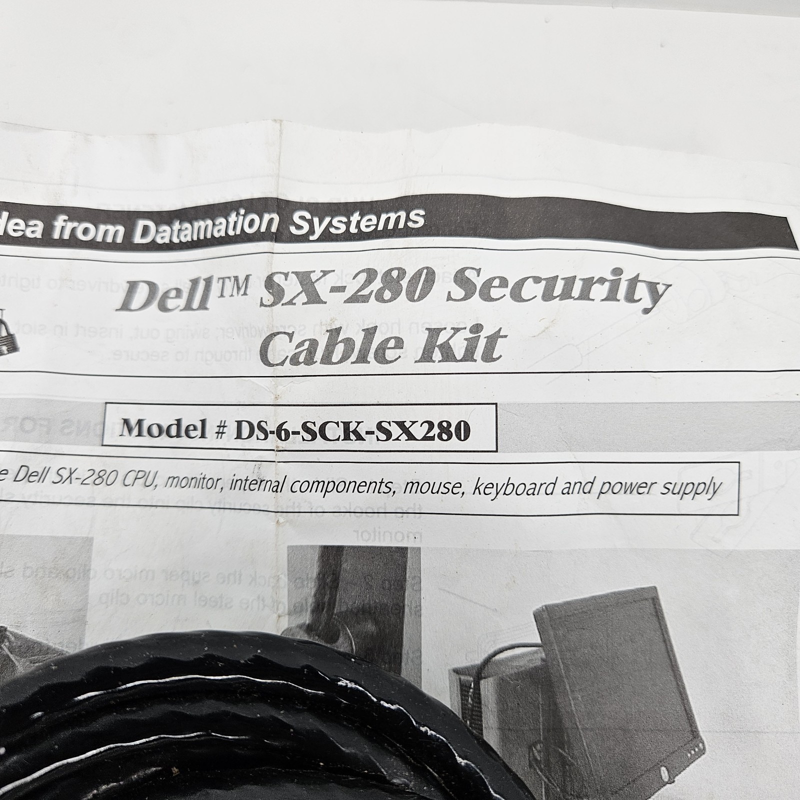 Datamation Computer Security Cable Kit Lock 2 Keys DS-6-SCK-SX280 DELL SX-280