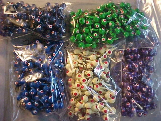 100 NEW SIZE 2 FLOATING JIG HEADS 1/4  WALLEYE JIGS OZ. ASSORTMENT #11