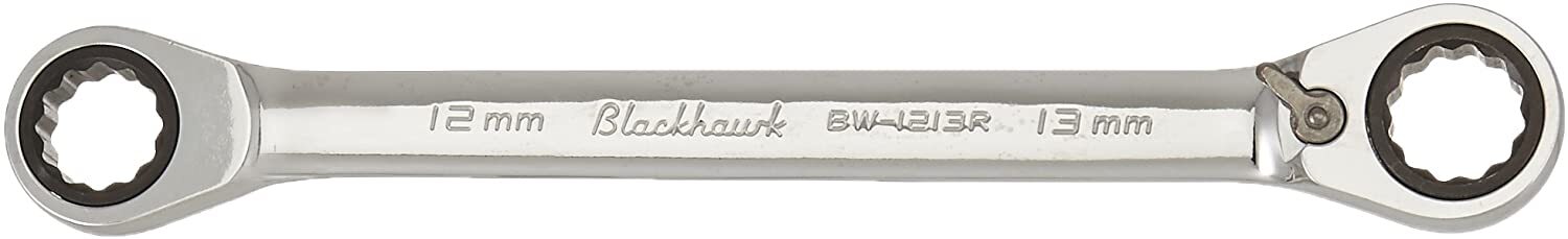 Blackhawk BW-1213R 12 Point Double Box Reversible Ratcheting Wrench, 12MM X 13MM