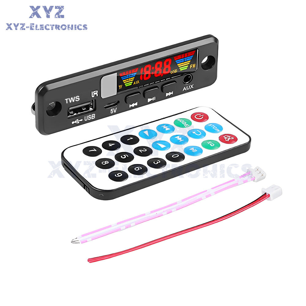 TWS Bluetooth 5.0 MP3 Decoder Board DC3.7-5V FM Radio MP3 Player Lossless Audio