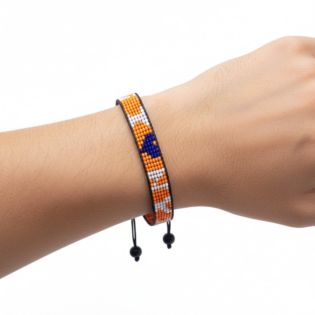 I Love New York Beaded Bracelet: Handcrafted & Adjustable String, Unisex Boho.