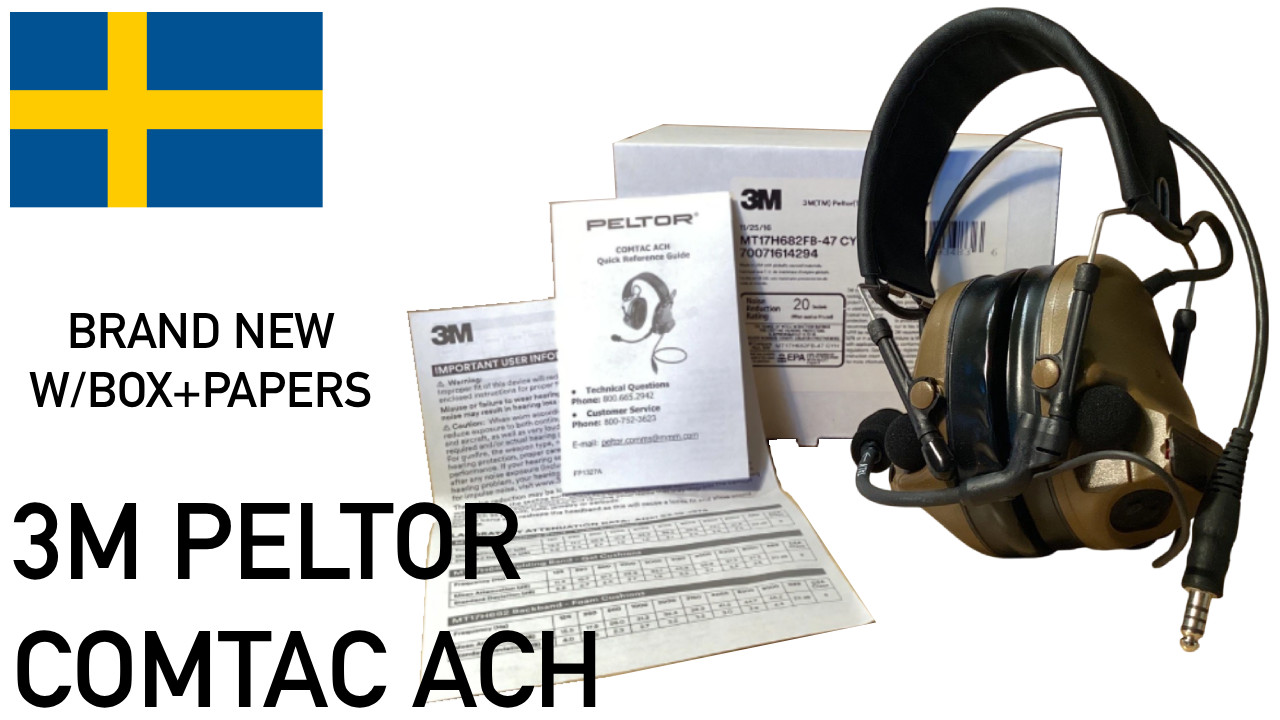 3M PELTOR COMTAC ACH KIT SINGLE COMM HEADSET BROWN NEVER USED MT17H682FB-47 CYH