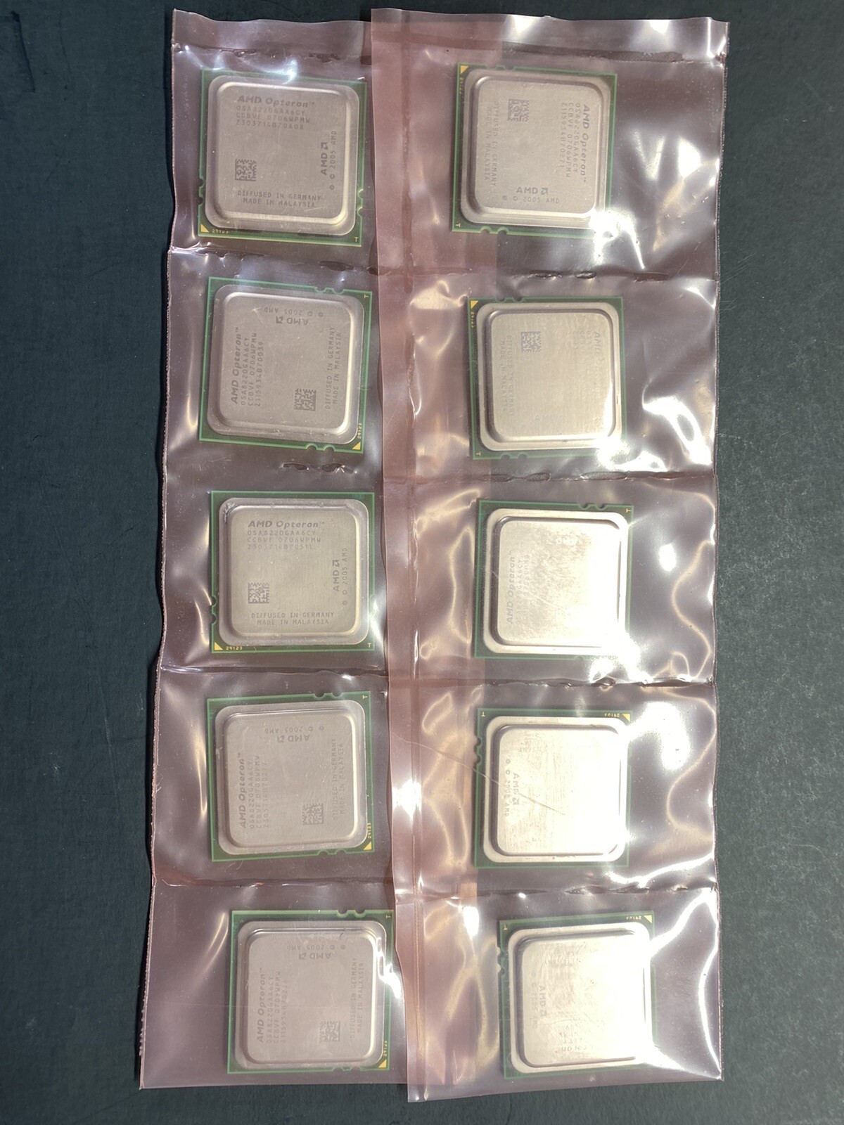 LOT of 10 - OSA8220GAA6CY AMD 2.8GHz Opteron 8220 Dual Core CPU