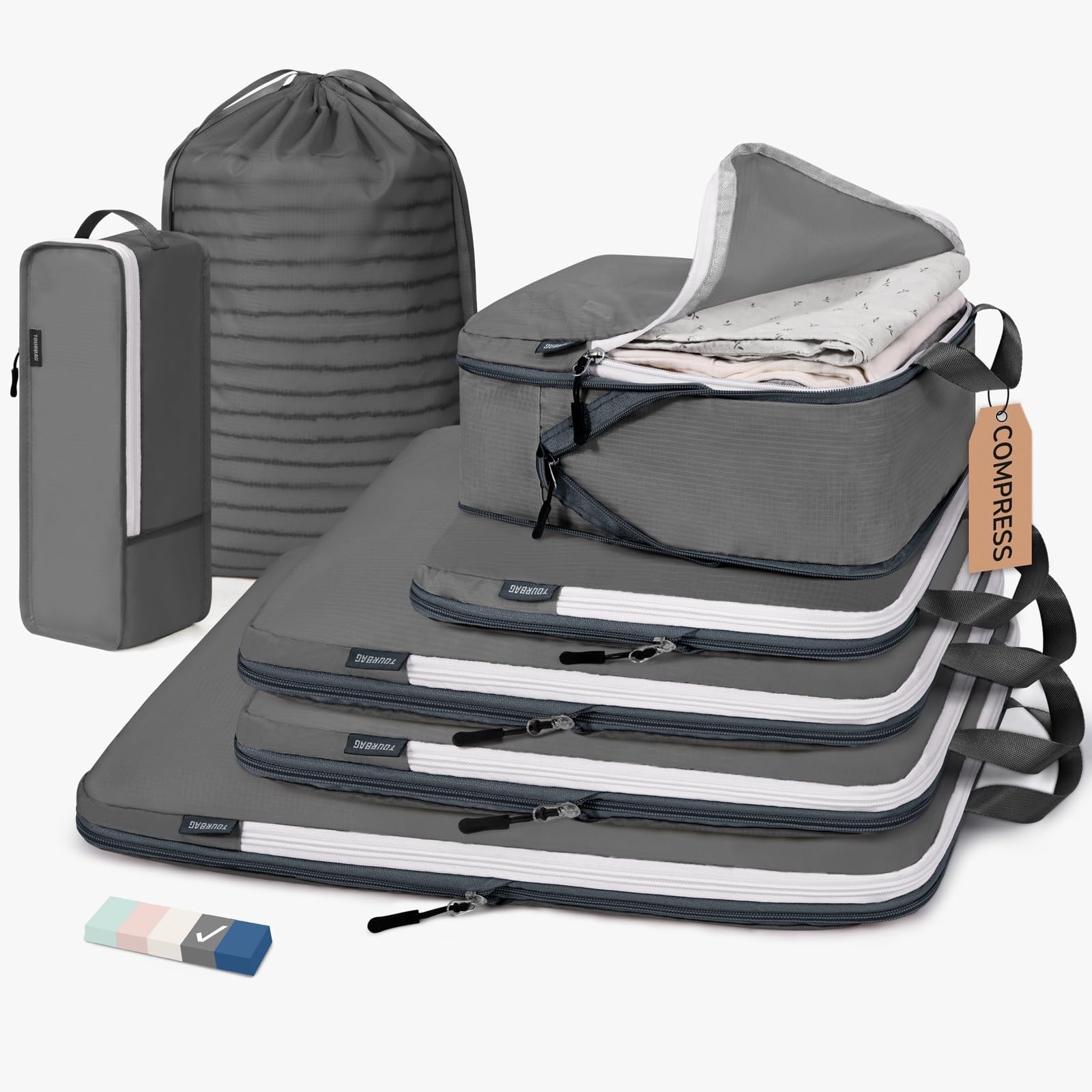 CherryNow Compression Packing Cubes, 7 Set Packing Cubes Compression, Travel ...