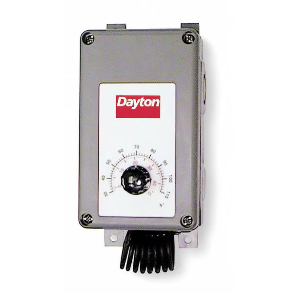 Dayton Line Voltage Mechanical Thermostat, Heat or Cool, 30 to 110F, 120 to 277V