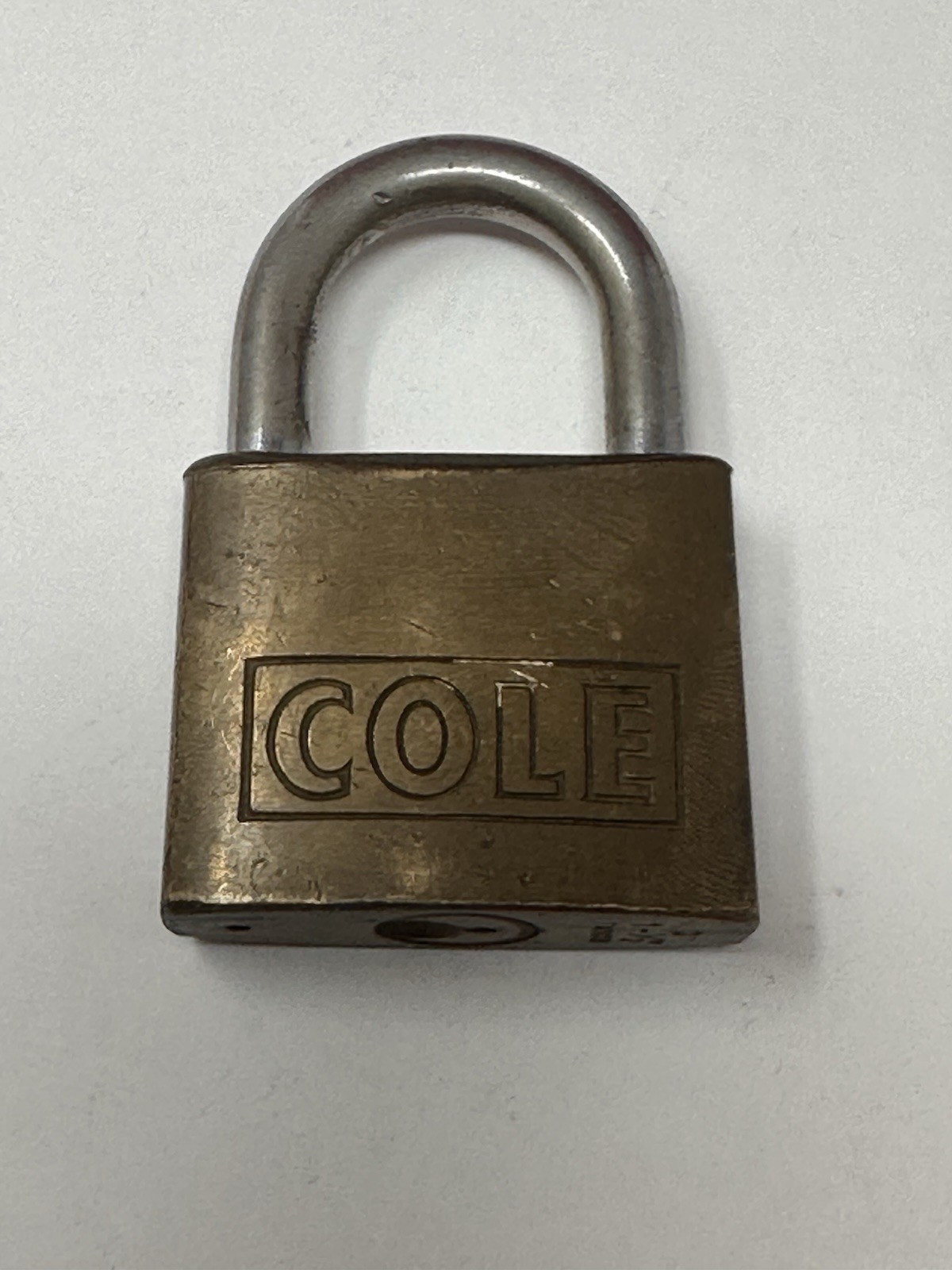 COLE BRASS 1.5" LOCK with ORIGINAL KEY Works