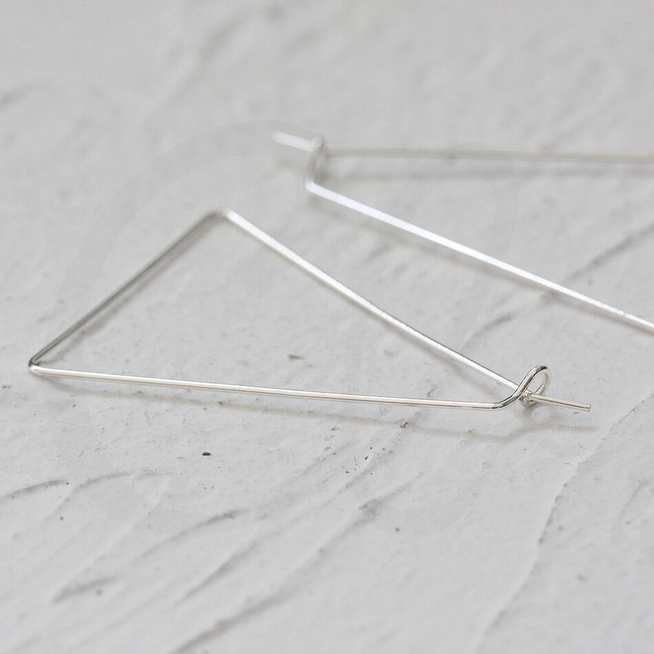 4 Pieces Silver Plated Brass Base Earring Hook-Geometric Earring Wire (CW-4011C)