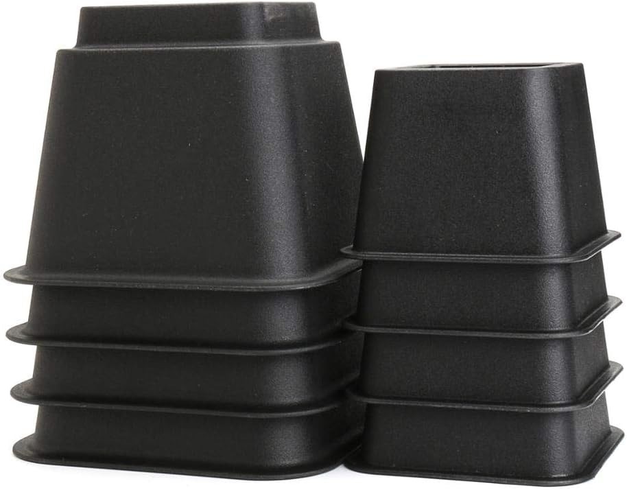 HomeRoots Bed Risers Set of 8 Heavy Duty Plastic 3, 5 or 8 Inch Adjustable Ri...
