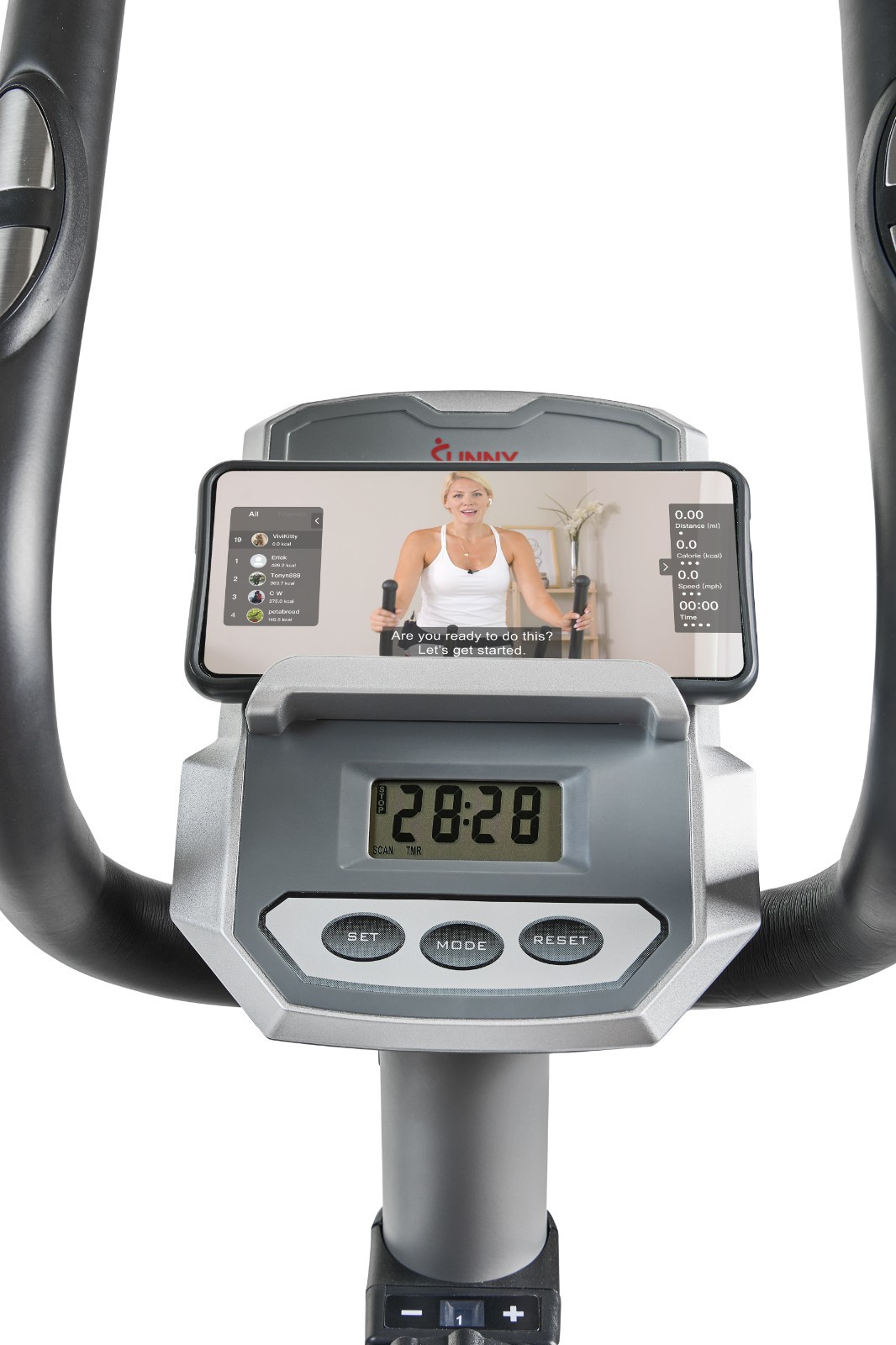 Compact Elliptical and Bike Exercise Machine Dual Mode Adjustable Resistance