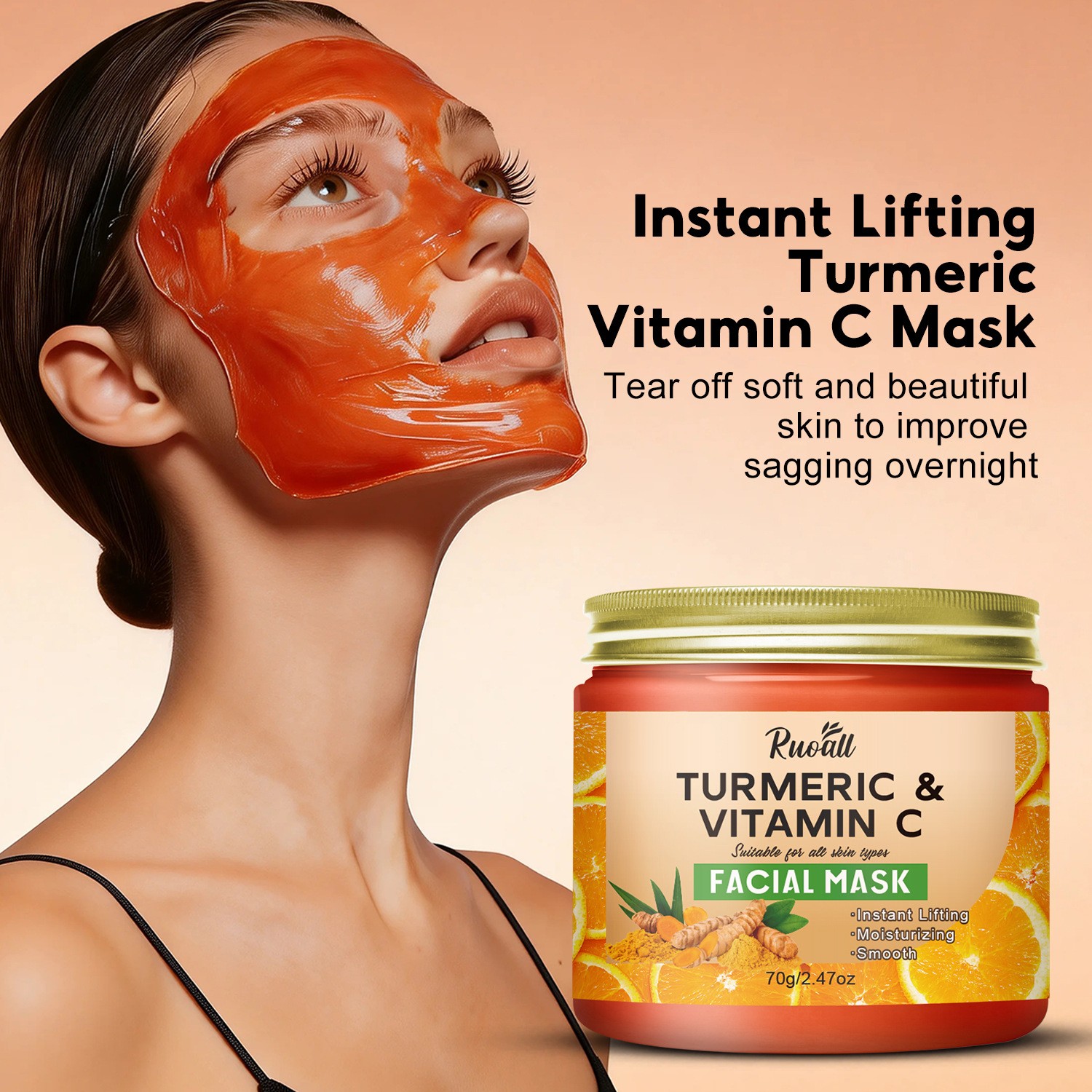 Turmeric Vitamin C Lifting Face Mask Brightening Firming Hydrating Skin Care