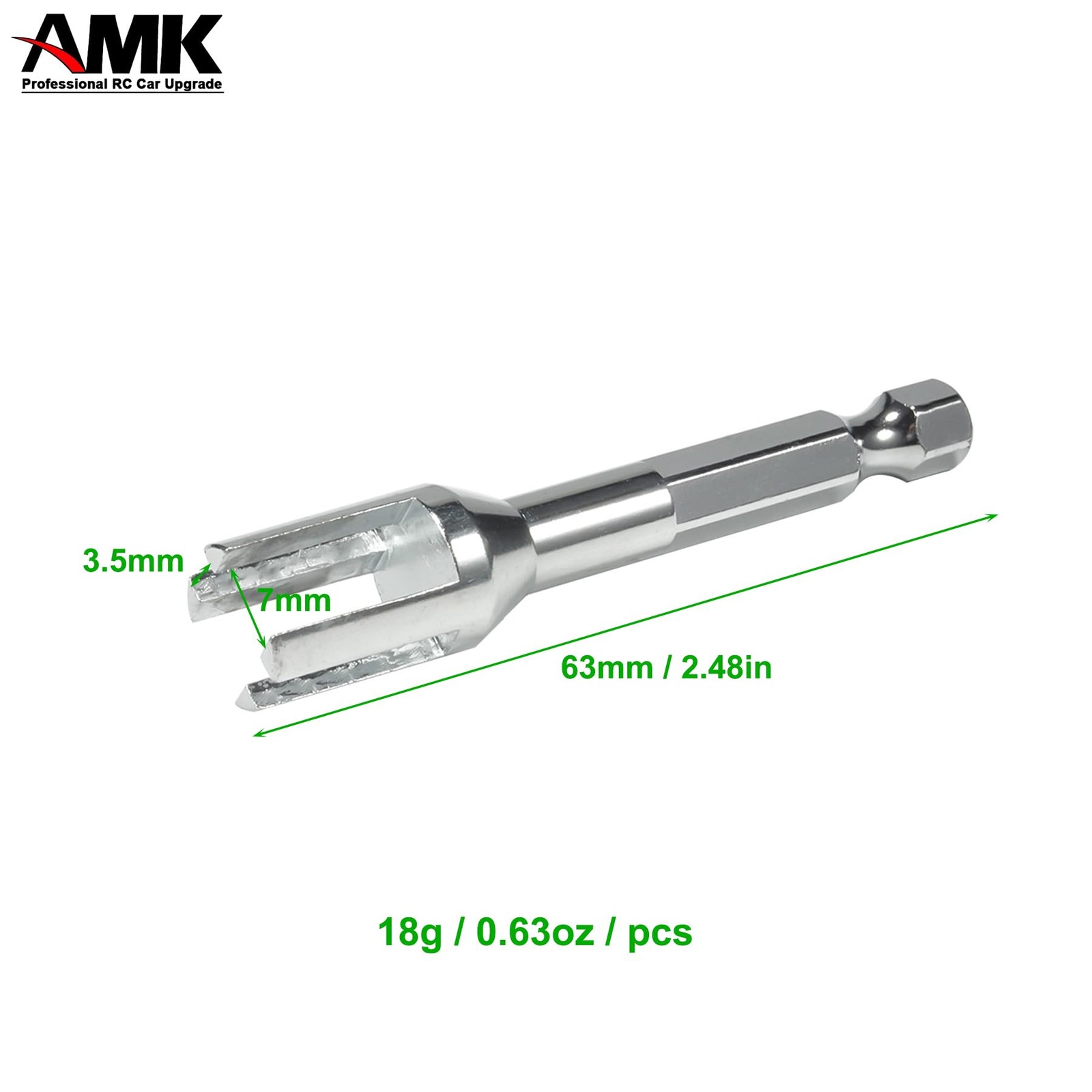 AMK RC Tool Kit 6.35mm Hex Bit Linkages Link Rod Ends Installing Silver