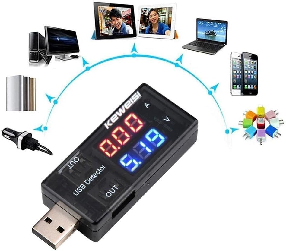 Black USB Power Meter,USB Current Meter,3-9V 0-5A Voltage Tester