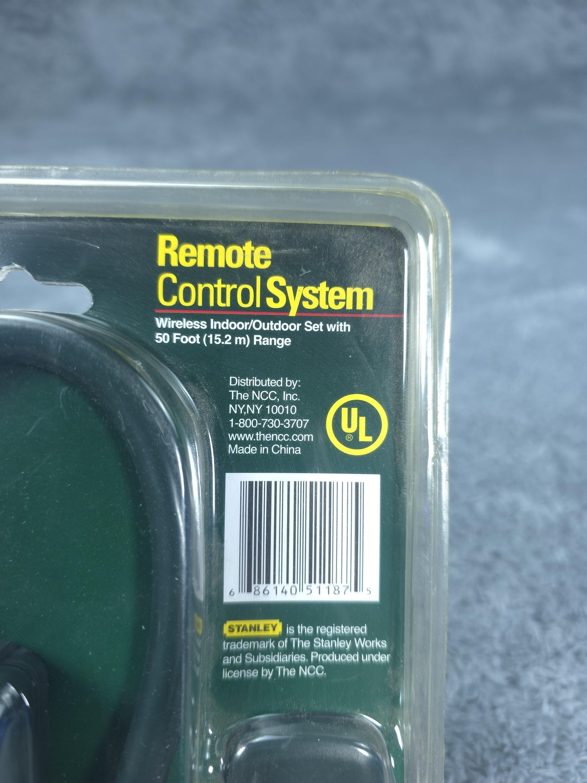 Stanley Remote Control System Wireless Indoor Outdoor Keychain Transmitter UL Li
