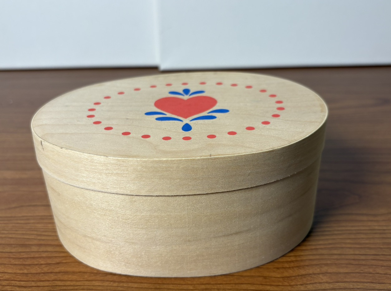 Wooden Decorative Box With Heart Made In Taiwan