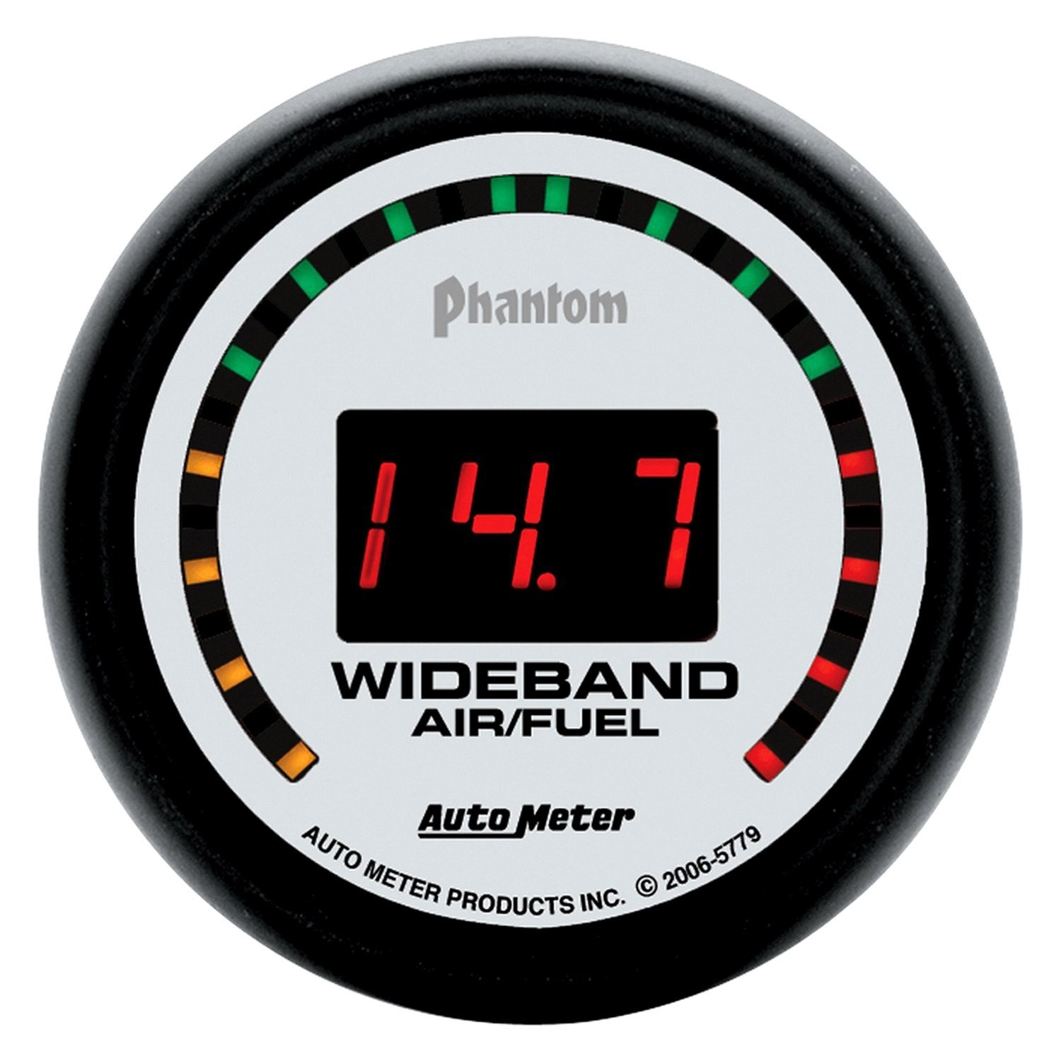 Auto Meter Phantom Series 2-1/16" Wideband Air/Fuel Ratio Gauge, 10:1-17:1 AFR