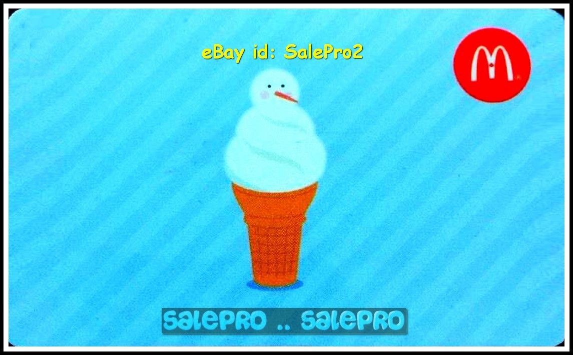 McDONALD CANADA 2016 SNOWMAN IN THE ICE CREAM CONE COLLECTIBLE GIFT CARD