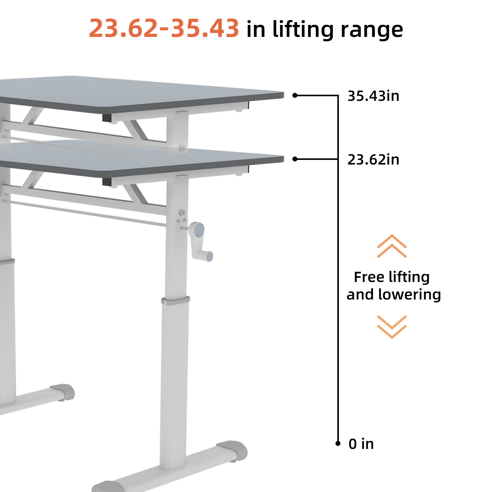 Grey Adjustable Study Home/Office Desk Height-Adjustable Multi-Purpose for Kid
