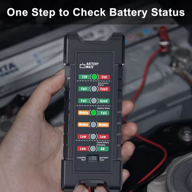 Probador de Batería de Coche 12V 24V BM410 Detector de Tensión de Protección