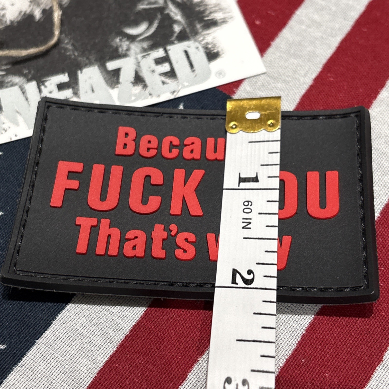 Because That’s Why Blk Red Morale Tactical Hook & Loop Patch High Quality 3d PVC