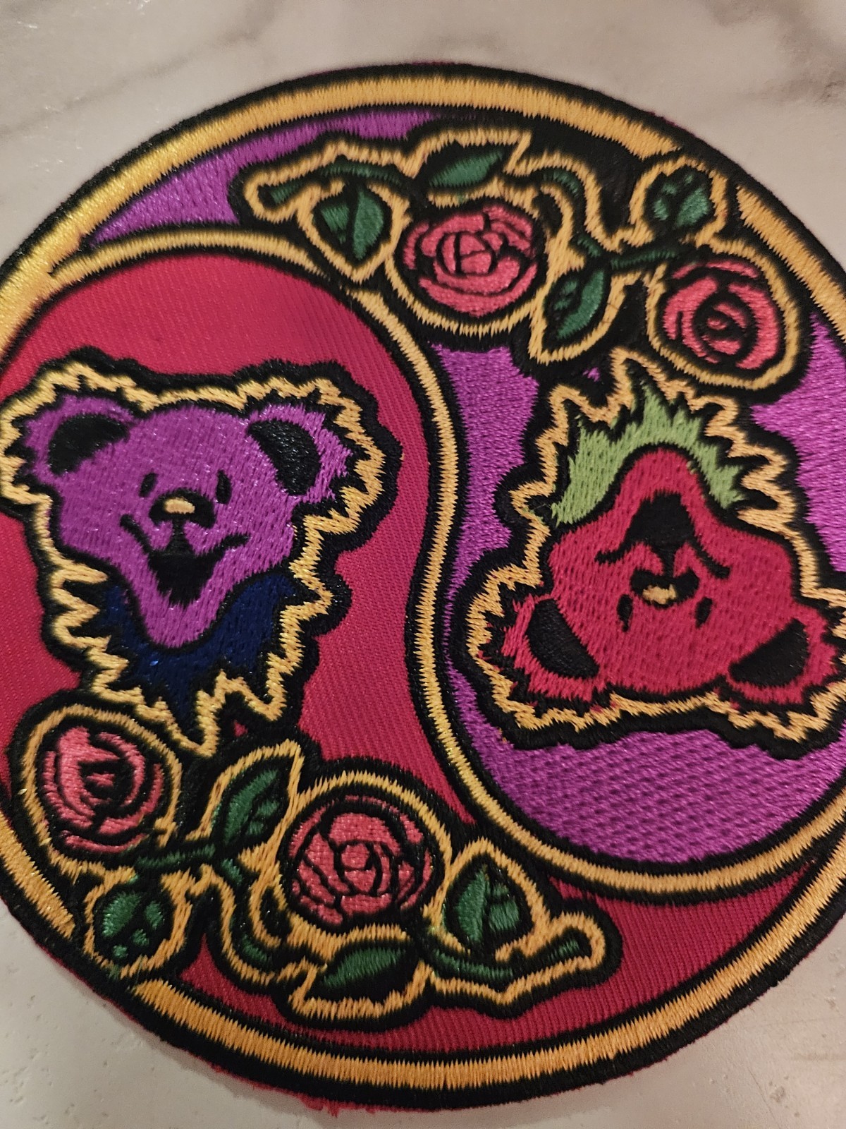 Grateful Dead Patch.. Dead Bear Yin Yang