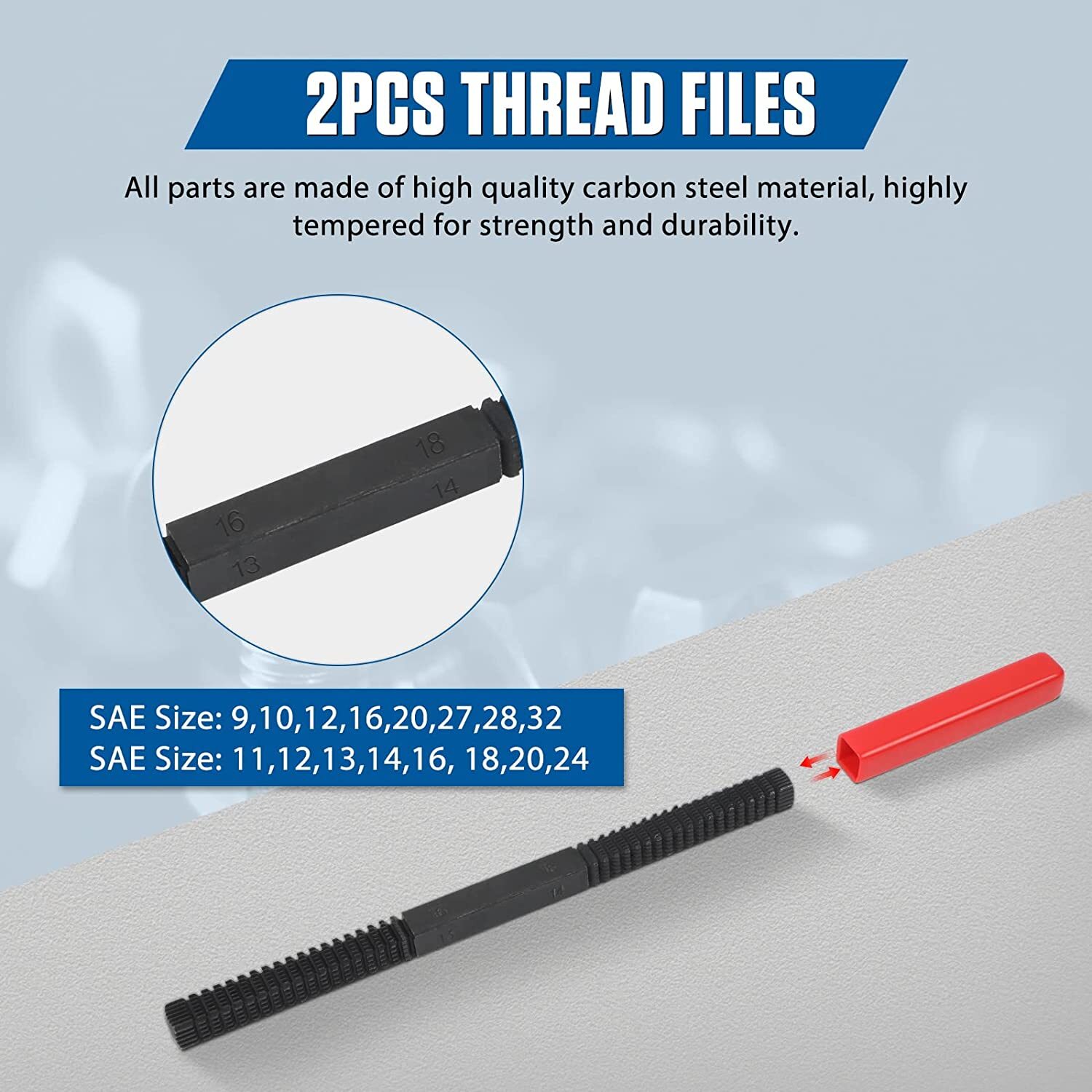 42Pcs Thread Chaser Set Rethread Repair Tool UNC UNF Metric Thread Restorer Kit