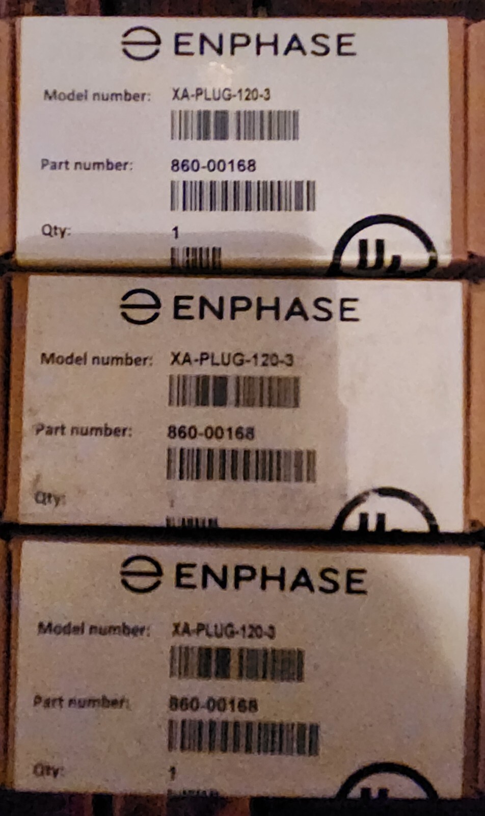 LOTS OF 3 NEW Enphase XA-PLUG-120-3 860-00168 120V Accessory Outlet