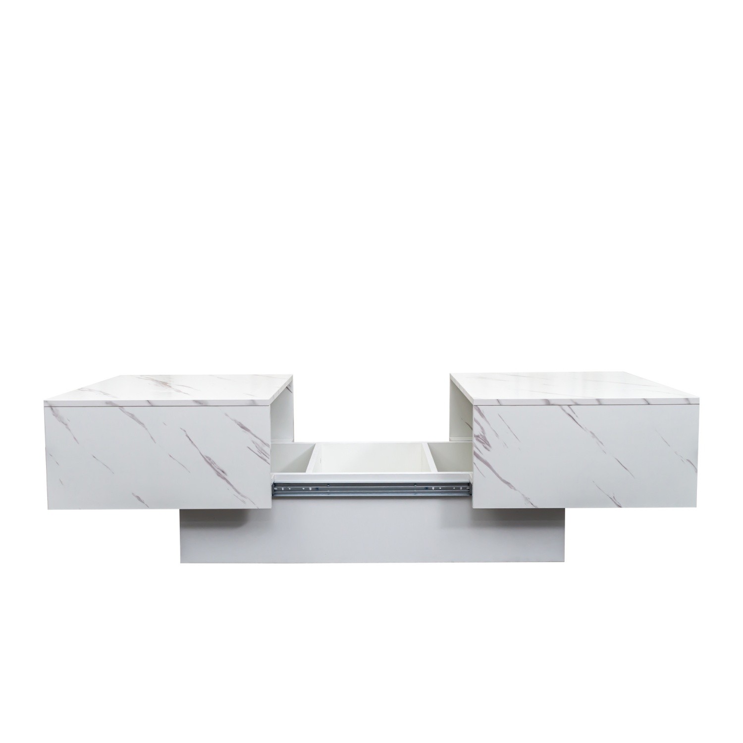 LED Coffee Table Center Cocktail Table w/ Sliding Tabletop & Hidden Compartment