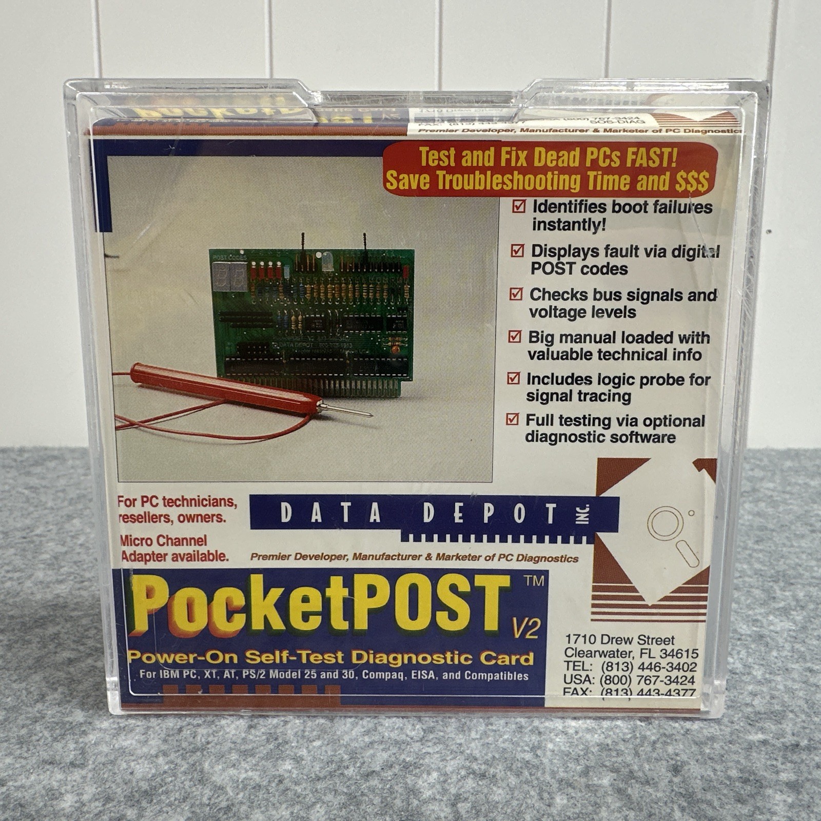 PocketPOST V2 Self Test Diagnostic Card for XT AT IBM w/Manual - NEW Open Box❗️