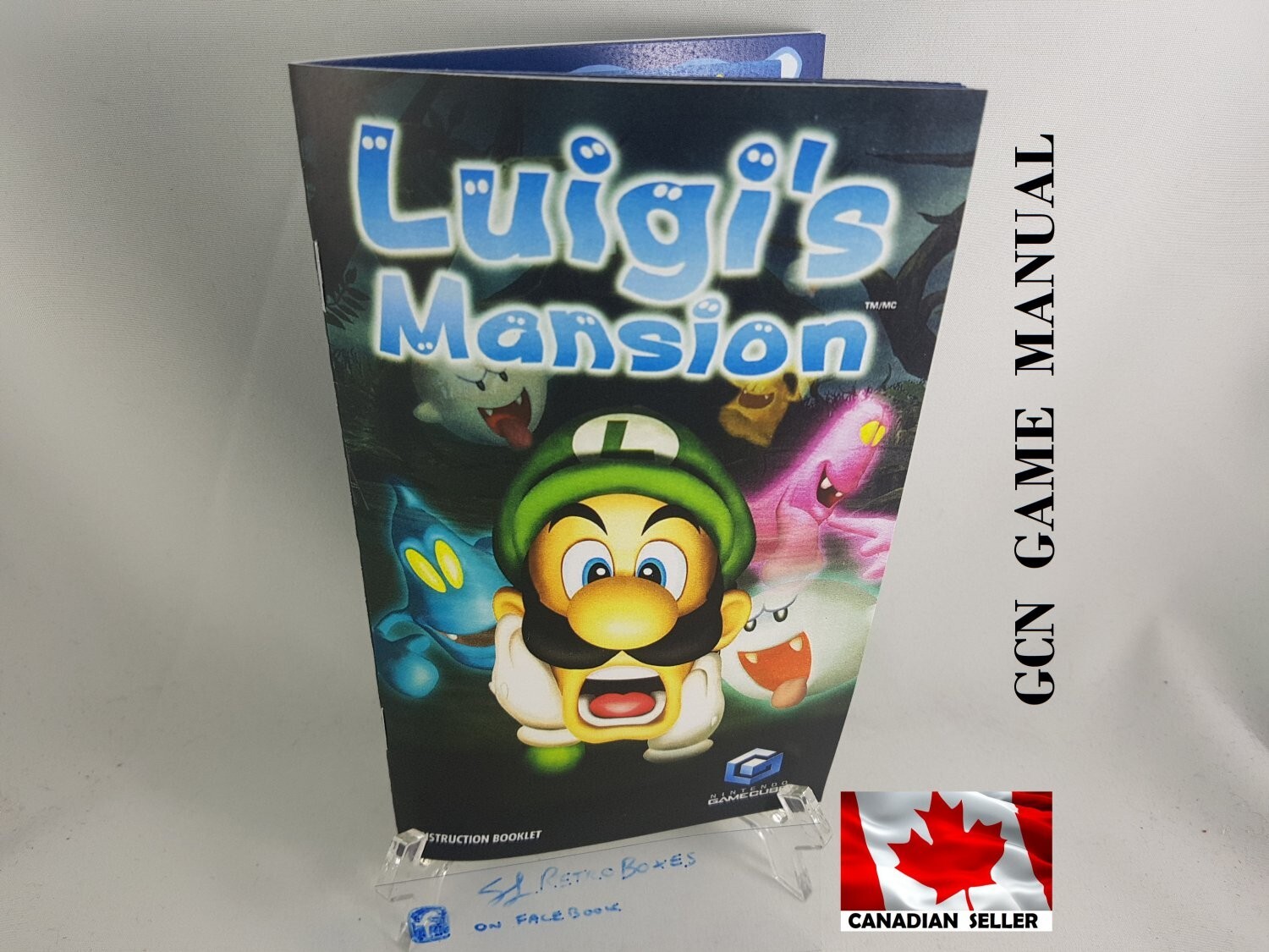 MANUAL GCN - LUIGI'S MANSION Nintendo Gamecube 'Replacement' Instruction Booklet