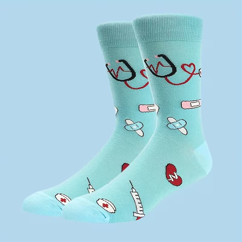 A pair of turquoise socks unisex adult size doctor/nurse/medical novelty gift
