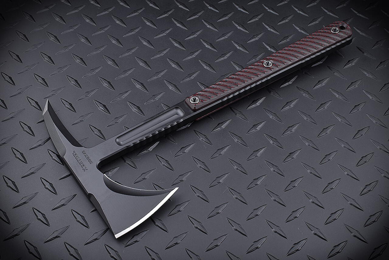 RMJ Tactical Kestrel Black w/ Black/Cherry Handles "Limited Edition"