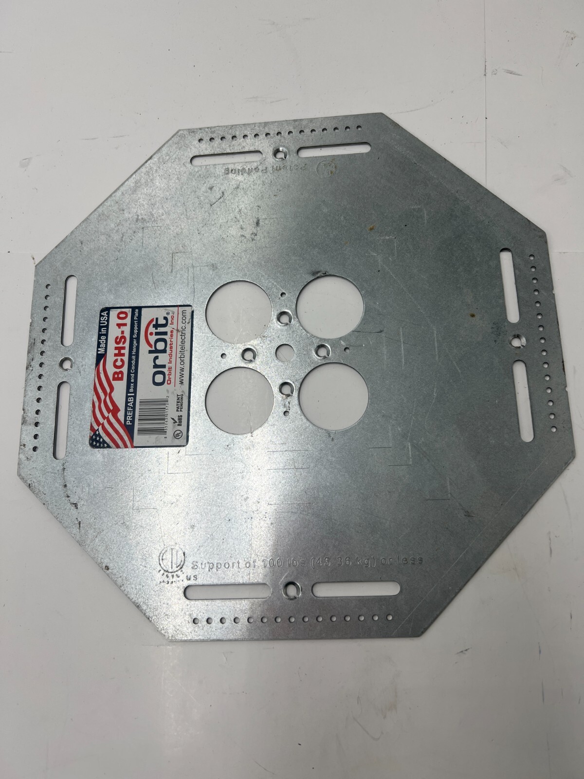 QTY 11 Orbit Box & Conduit Hanger Support Plate 10-3/4" Octagon  BCHS-10
