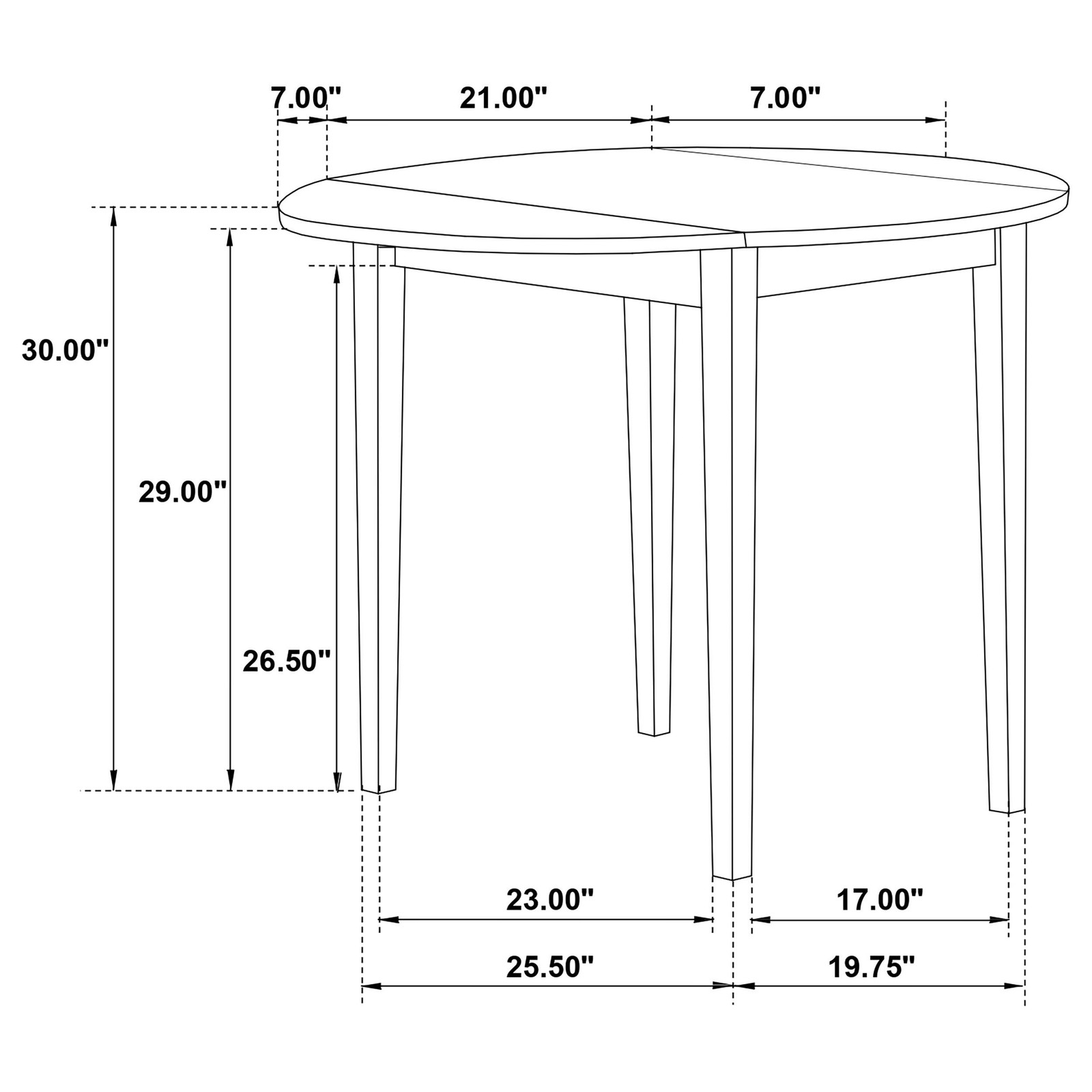 Coaster Bucknell 3-Piece Round Wood Drop Leaf Dining Table Set in White/Beige