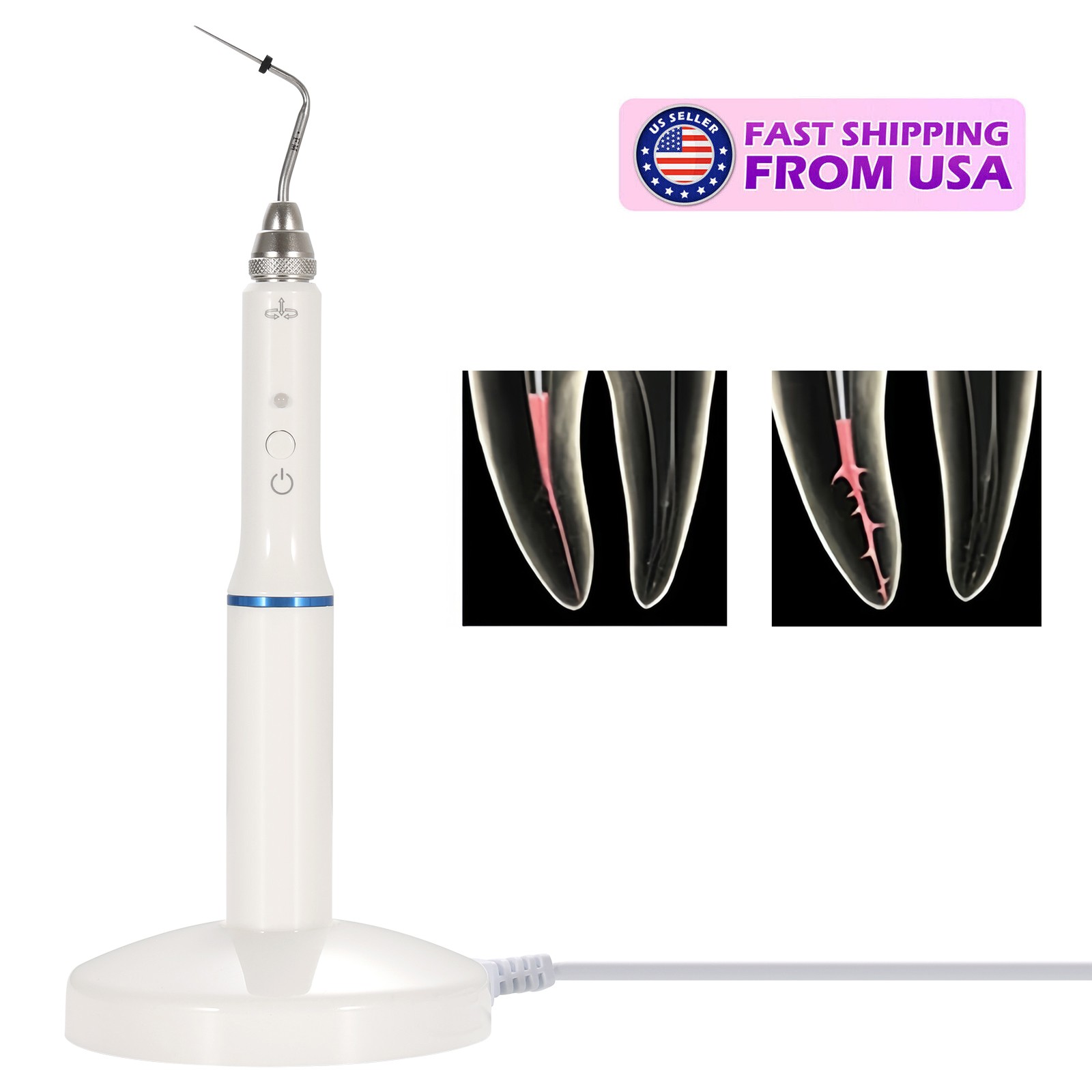 Dental Wireless Gutta Percha Obturation System Endo Heated Pen +Heated Tips