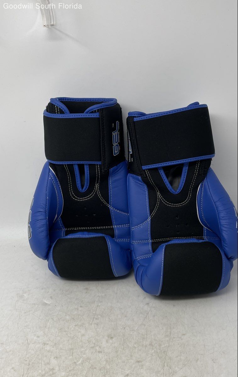 Title Blue Black Adjustable Strap Sporting Equipment Boxing Gloves Pair