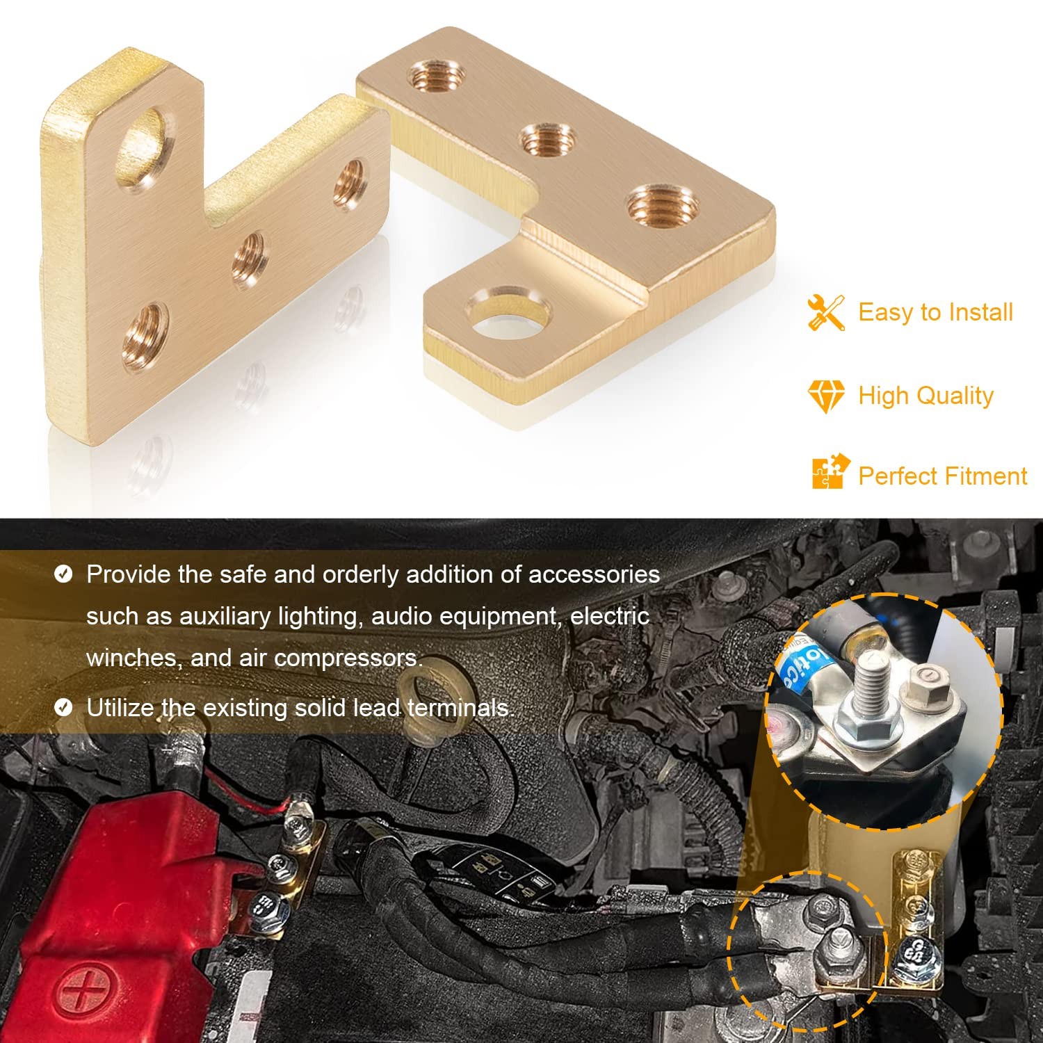 Extreme Duty Battery Terminals for Jeep Wrangler JL & Gladiator JT 2018 2019 ...
