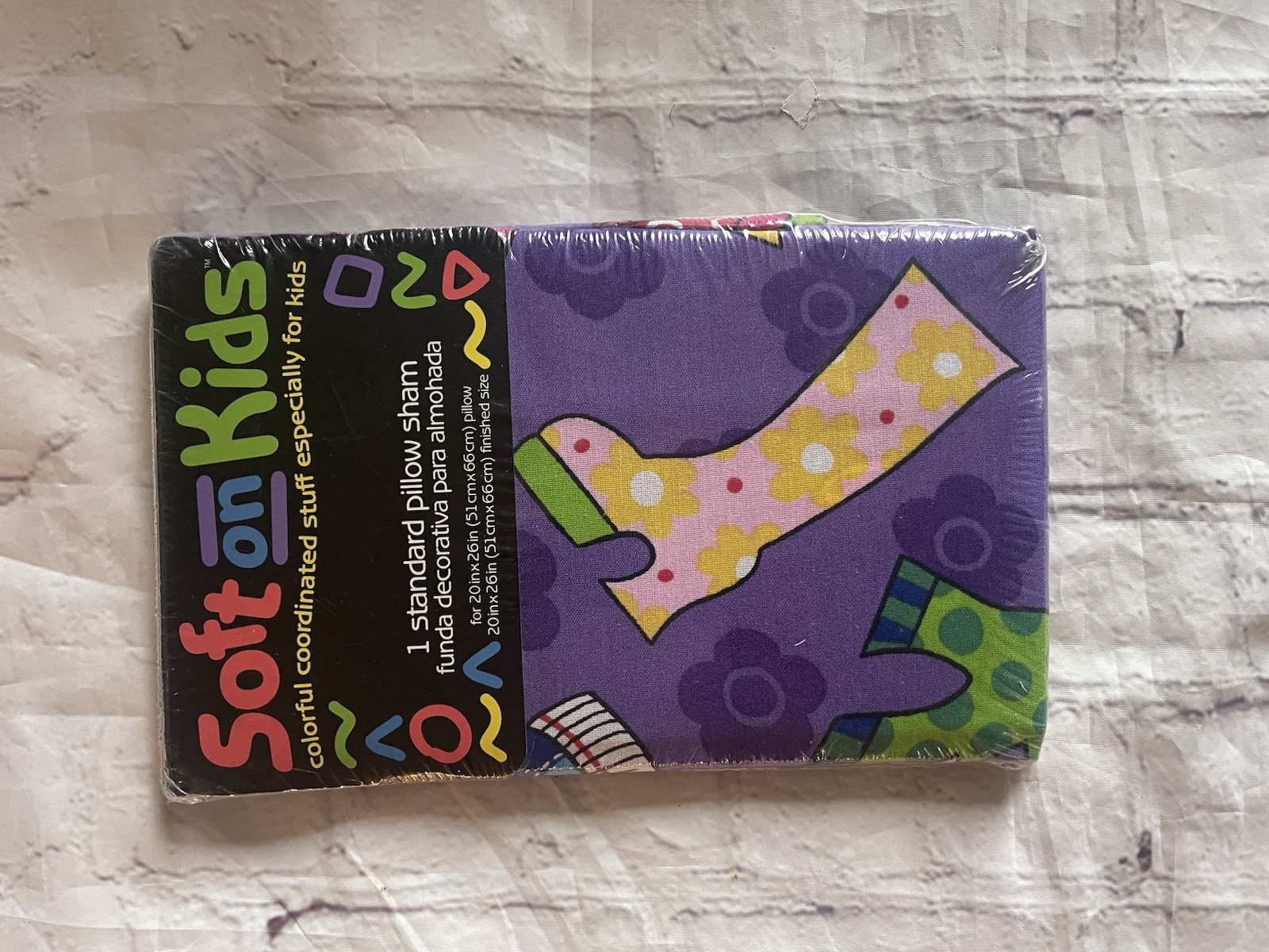 VTG Soft On Kids Pillow Sham Purple Boot Theme