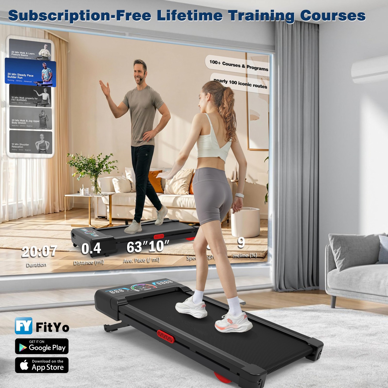 TRAILVIBER Walking Pad Treadmill with 12% 9Level Auto Incline, 450 lbs Capaci...