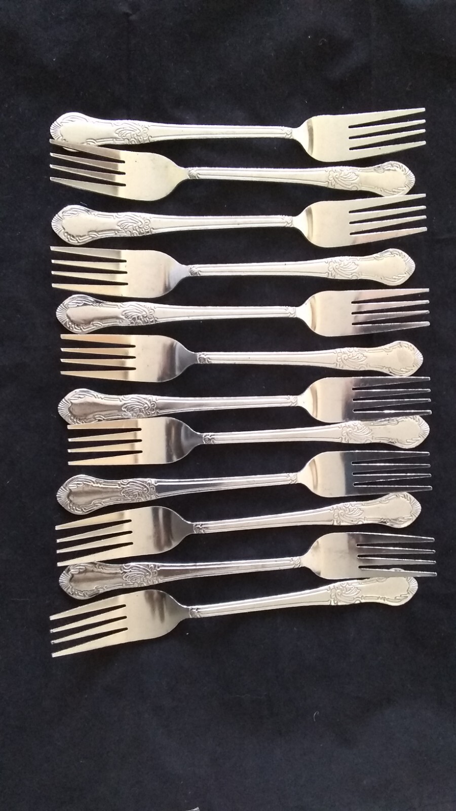 12  8" Dinner FORKS Set of Twelve Stainless Steel 8" long by 1 inch  Wide MED